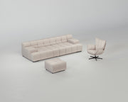 Accardi Wohnzimmerset (3-Sitzer + Hocker + Sessel)
