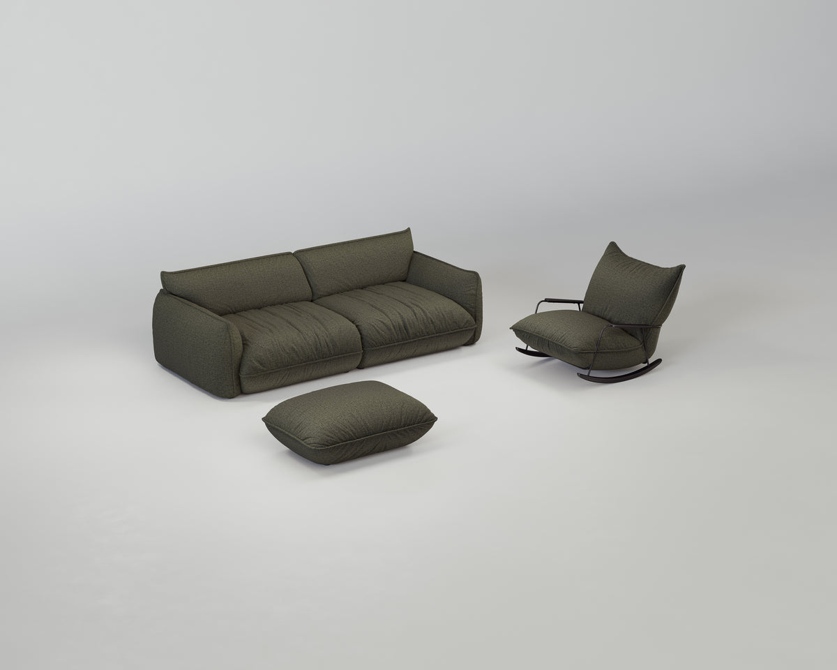 Morandi Classic Wohnzimmerset (3-Sitzer + Hocker + Sessel)